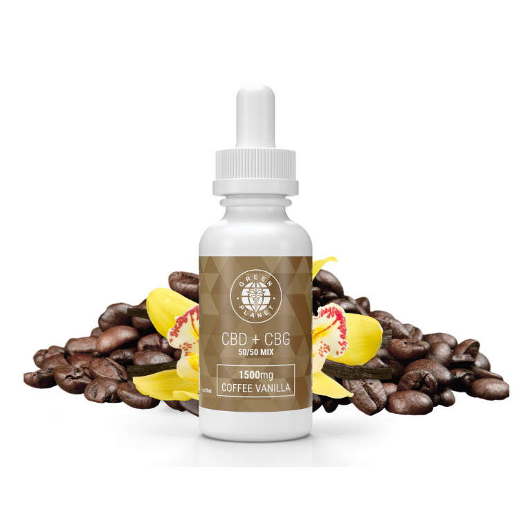 CBD + CBG 1500Mg 50/50 Mix Coffee Vanilla Flavor 30ml