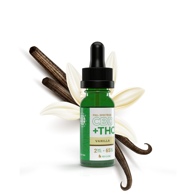 THC Boosted Full Spectrum Tinctures Vanilla Flavor